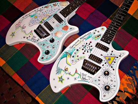 Bill Nelson's Custom Painted Eastwood Breadwinner Guitars Bill Nelson's Custom Painted Eastwood Breadwinner Guitars