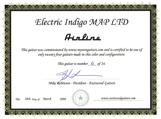 Eastwood Airline Map Limited Edition Electric Guitar (Electric Indigo)